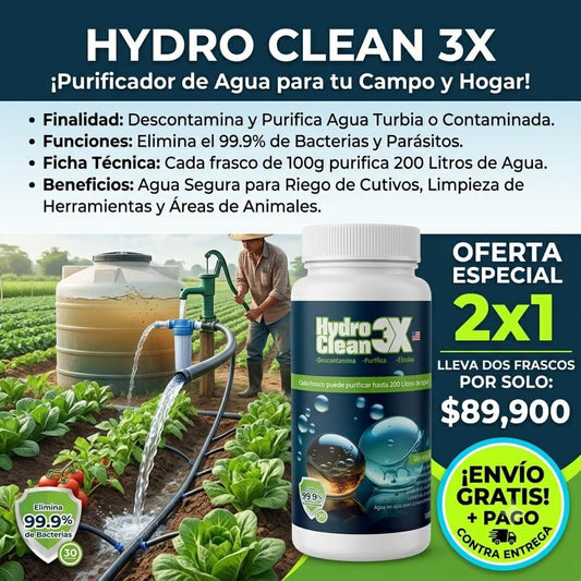 HYDRO CLEAN 3X - Agua limpia tres veces más rápido 🍃