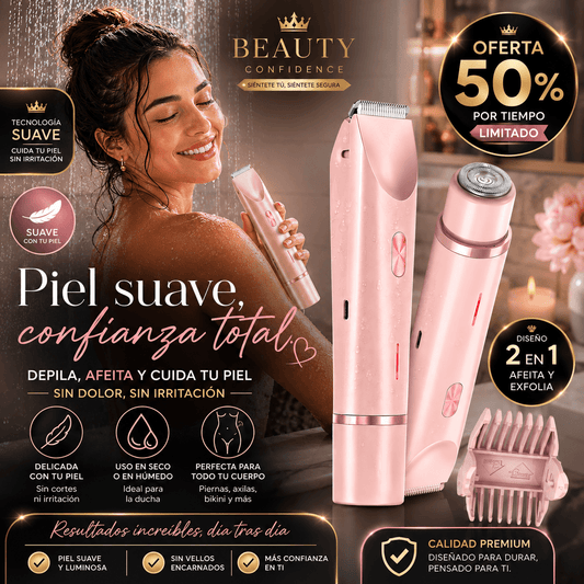 Depiladora 2 en 1 Mujer – Doble Cabezal, Afeitado Suave sin Irritación para Todo el Cuerpo 🛁