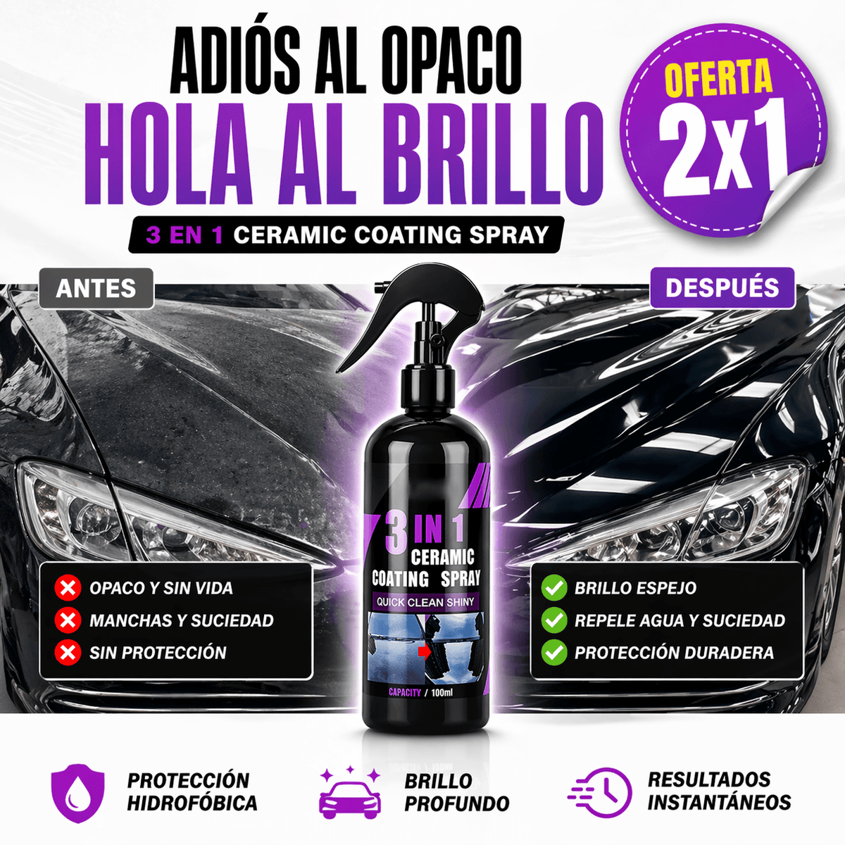 Agente avanzado de recubrimiento de acción rápida para automóviles