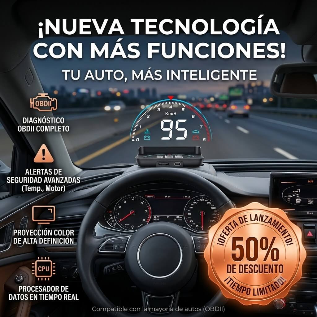 Pantalla multifunción con 6 modos: Velocidad, RPM, temperatura, voltaje, presión, distancia y más.
