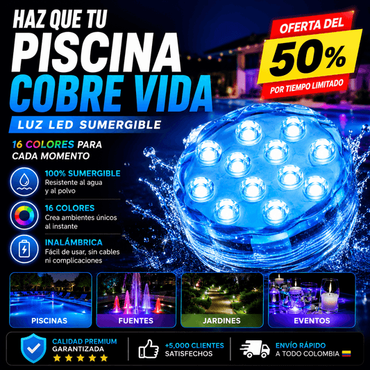 Luz Sumergible ip68 ilumina tus espacios