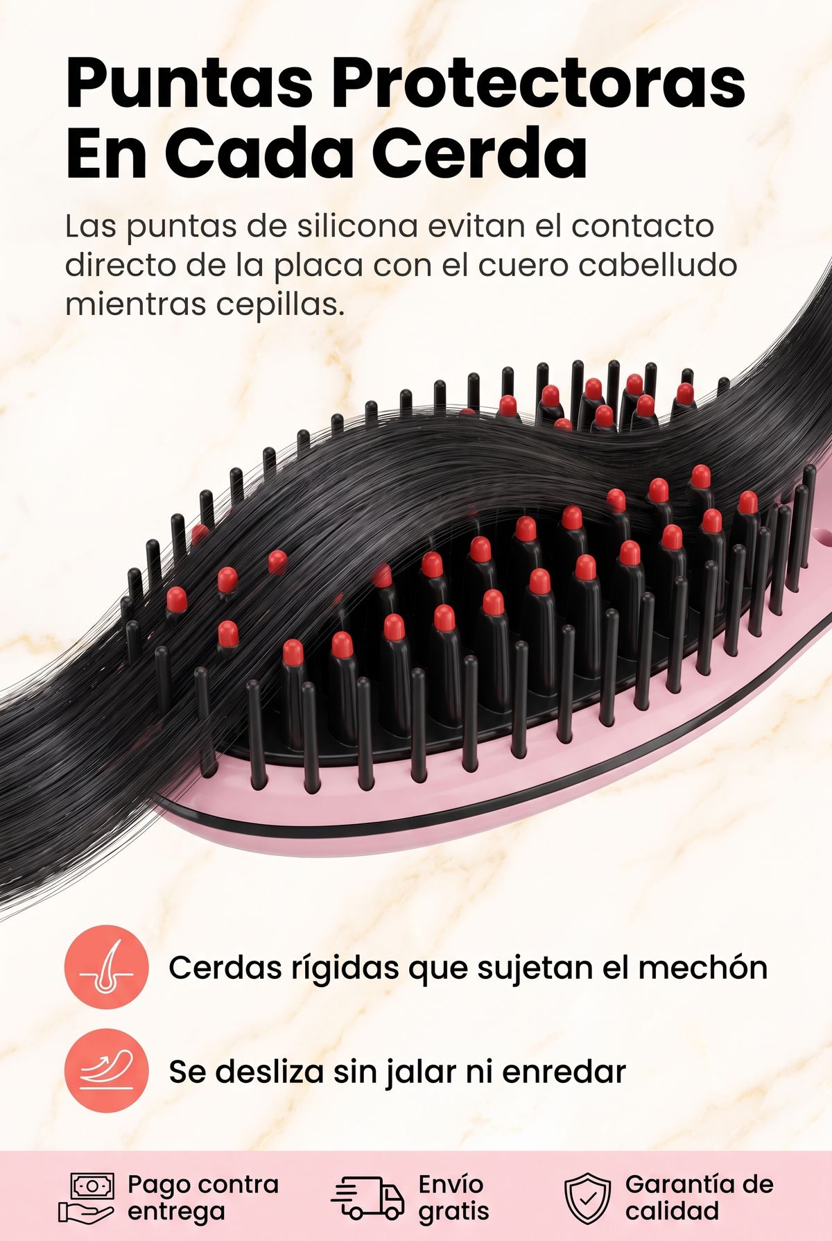 Cerdas rigidas con puntas protectoras de silicona