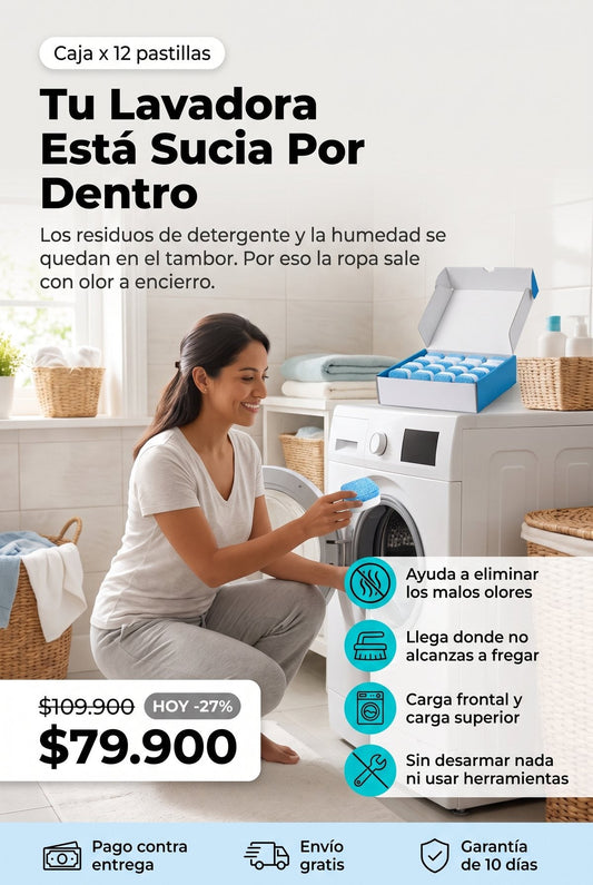 Pastillas limpiadoras para lavadora caja x12