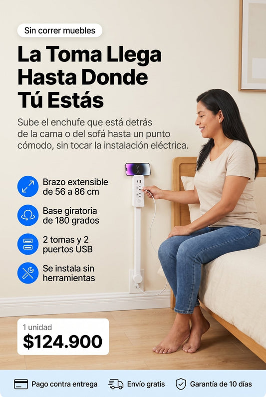 Extensor de tomacorriente ajustable